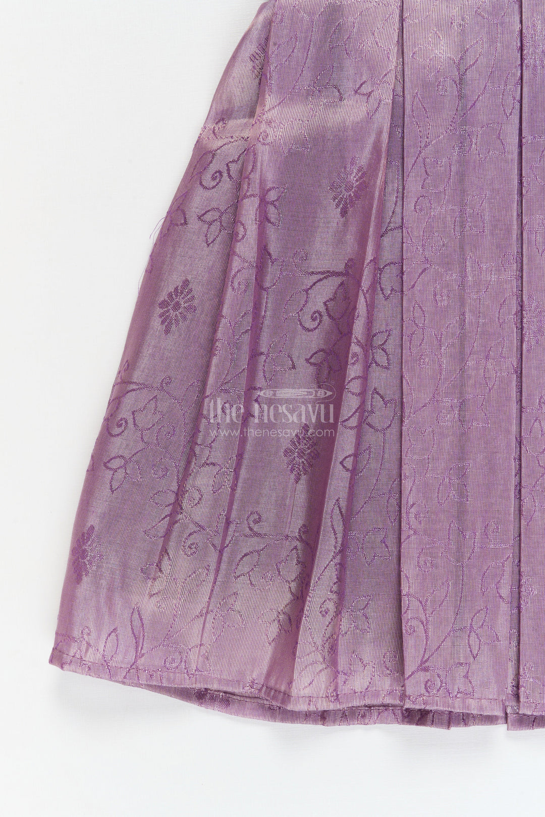 The Nesavu Silk Frock Baby Girl Silk Frock for Weddings and Special Evening Events Nesavu Nesavu baby girl silk frock for wedding functions with velvet yoke and floral jacquard skirt