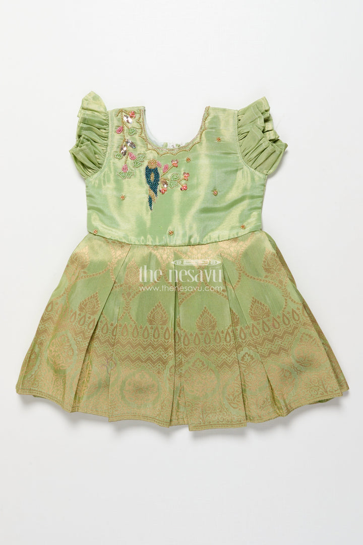 The Nesavu Silk Frock Baby Girl Silk Frock for Weddings and Traditional Celebrations Nesavu Nesavu baby girl silk frock zari work weddings traditional festive celebrations