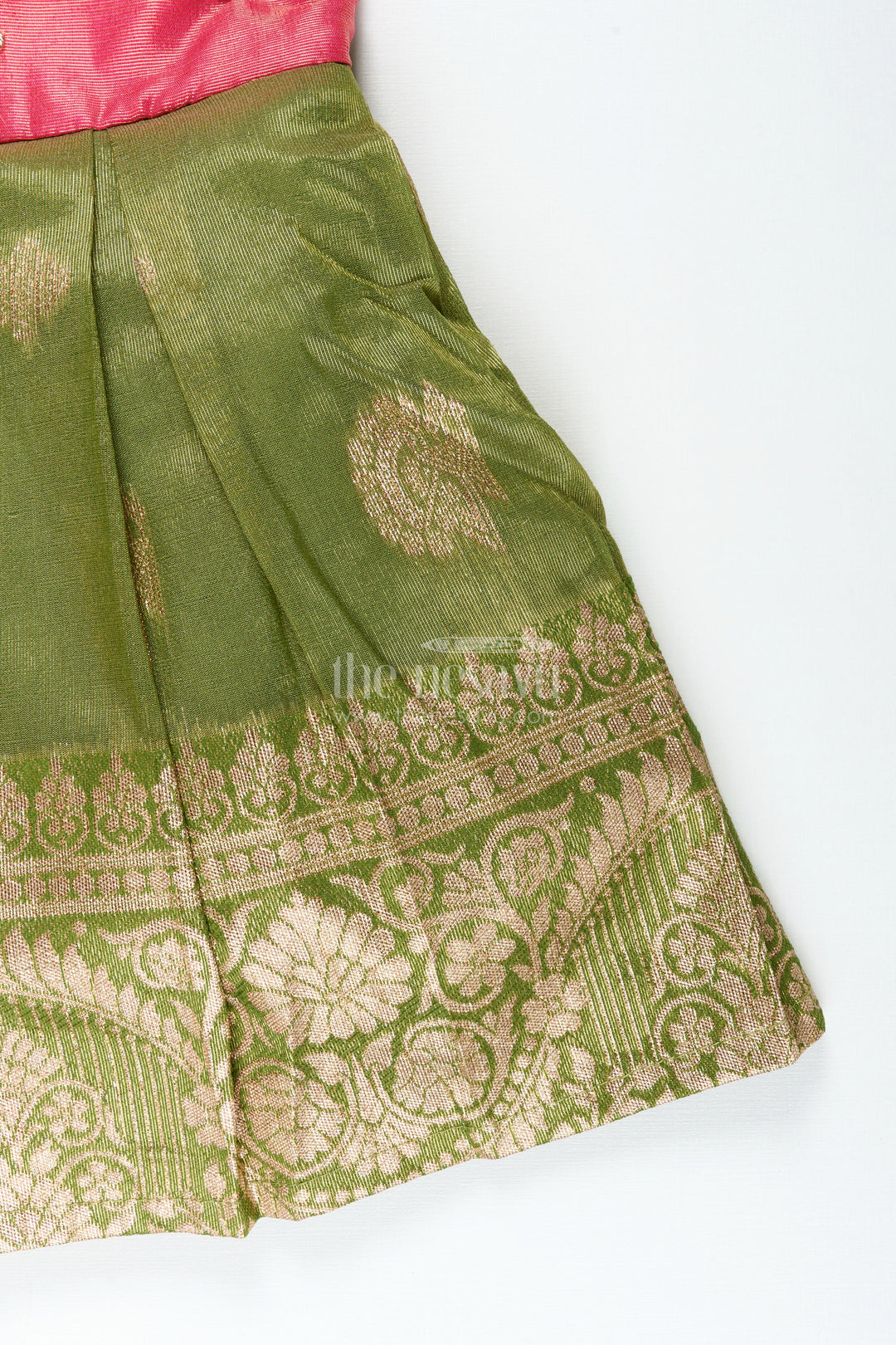 The Nesavu Silk Party Frock Baby Girl Silk Frock with Festive Zari Finish for Birthdays and Ethnic Celebrations Nesavu Nesavu girls silk frock zari tissue skirt  ideal ethnic birthdays festive gatherings