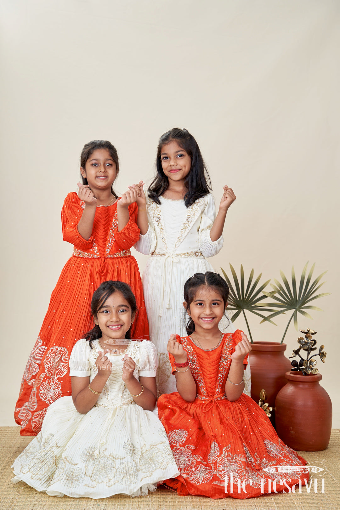 The Nesavu Silk Frock Baby Girl Silk Frock with Gold Embroidery for Naming Ceremonies and Weddings Nesavu Nesavu Baby Girl Silk Frock In Off-White With Gold Embroidery Naming Ceremony And Festive Outfit