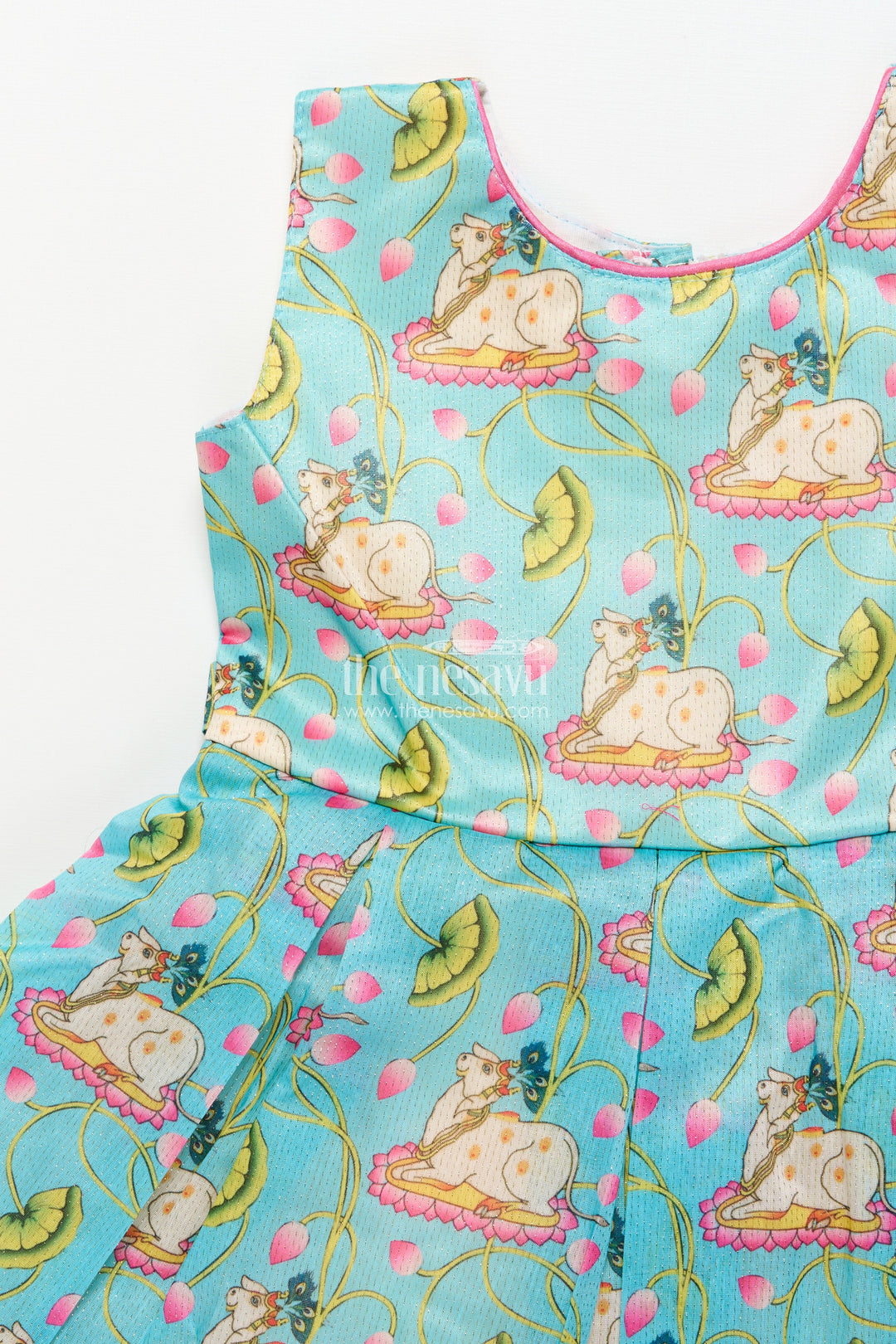 The Nesavu Silk Frock Baby Girl Silk Frock with Jacket for Festive Gatherings Nesavu Nesavu baby girl silk frock embroidered jacket digital print festive gatherings