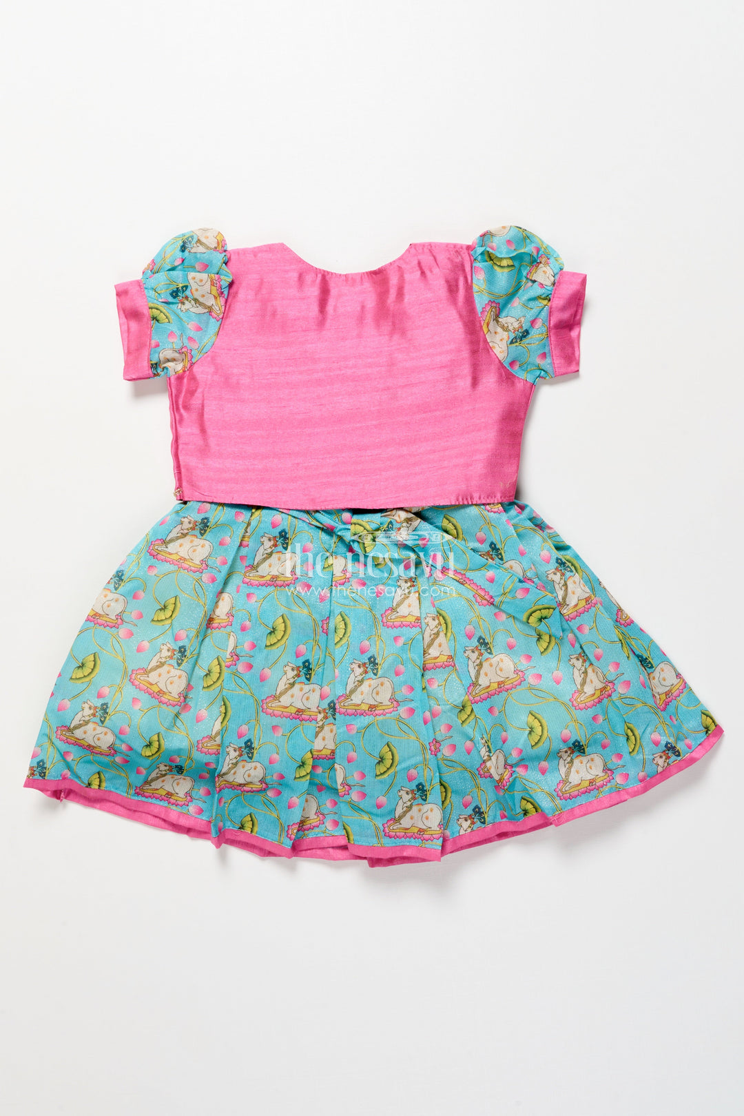 The Nesavu Silk Frock Baby Girl Silk Frock with Jacket for Festive Gatherings Nesavu Nesavu baby girl silk frock embroidered jacket digital print festive gatherings