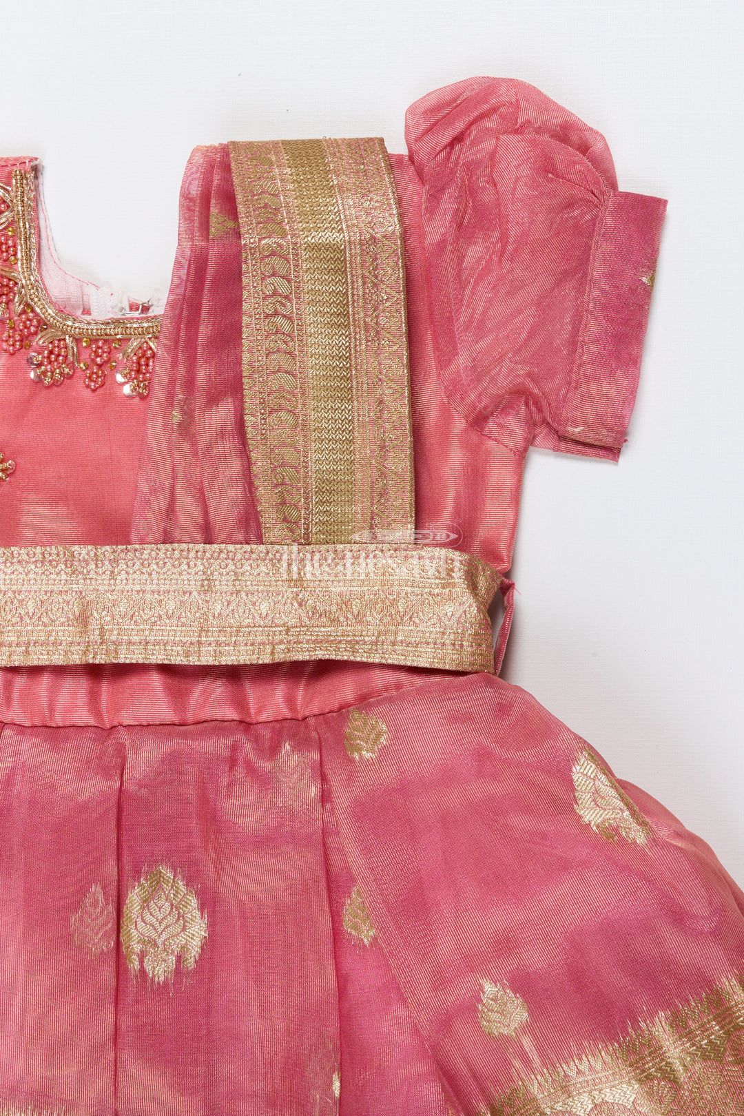 The Nesavu Silk Frock Baby Girl Silk Frock with Tissue Border for Naming Ceremony and Temple Visits Nesavu Nesavu baby girl silk frock tissue border naming ceremony traditional occasions