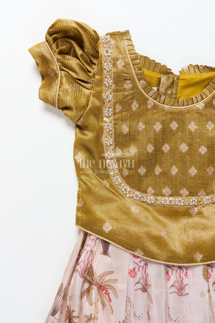 The Nesavu Pattu Pavadai Baby Girl Silk Pattu Pavadai for Traditional Functions and Naming Ceremony Nesavu Nesavu baby girl pattu pavadai semi Banaras tissue silk traditional functions