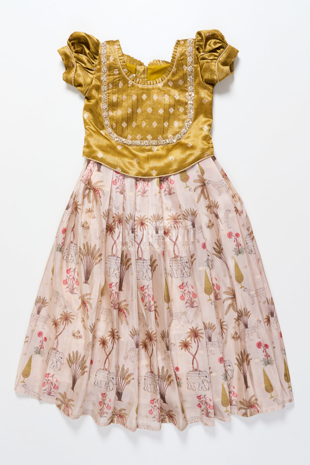 The Nesavu Pattu Pavadai Baby Girl Silk Pattu Pavadai for Traditional Functions and Naming Ceremony Nesavu Nesavu baby girl pattu pavadai semi Banaras tissue silk traditional functions