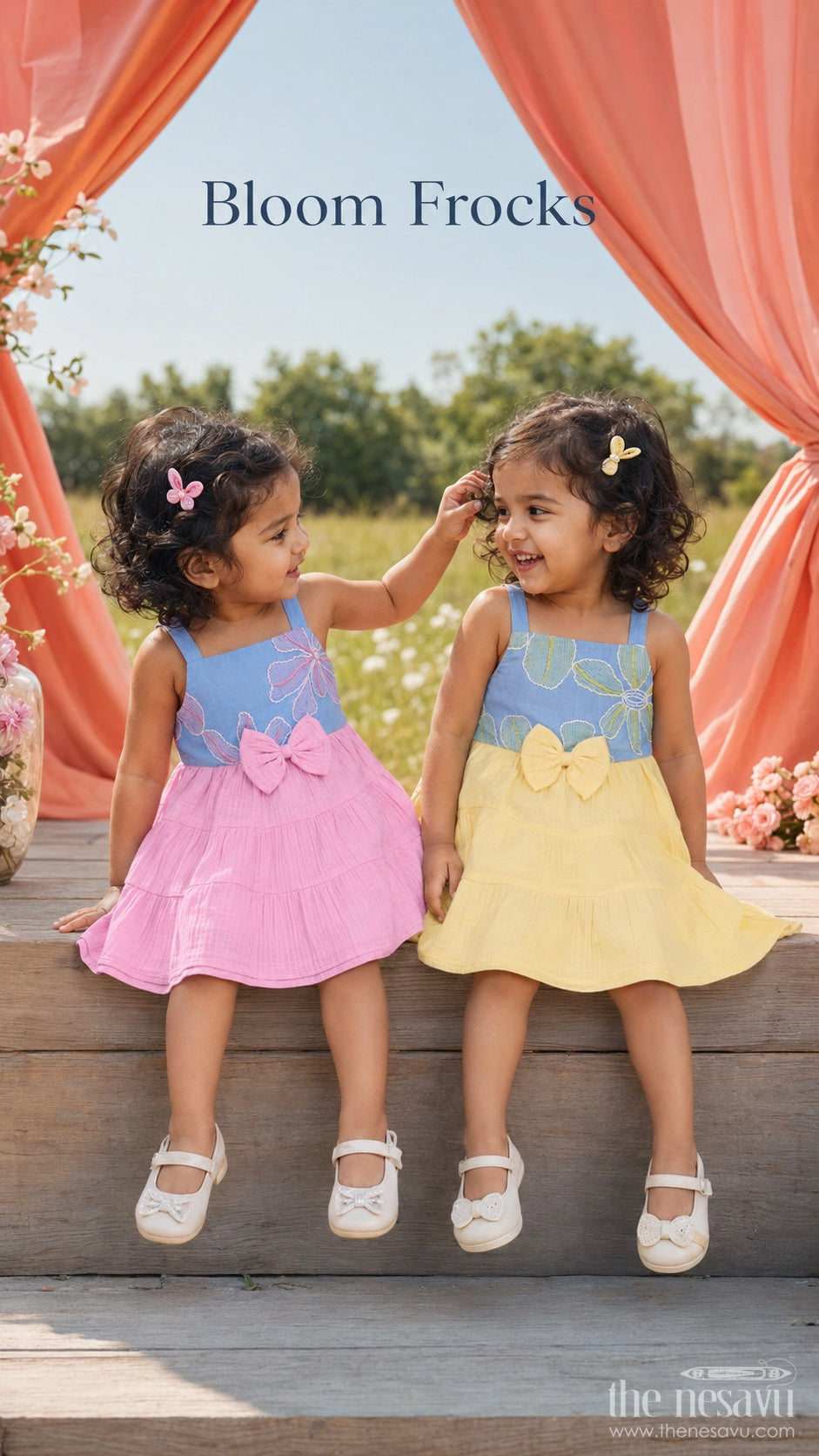 The Nesavu Girls Cotton Frock Baby Girl Sleeveless Frock for Summer Outings and Playdates Nesavu Nesavu Baby Girl Sleeveless Cotton Frock For Summer Outings And Playful Twirl Moments