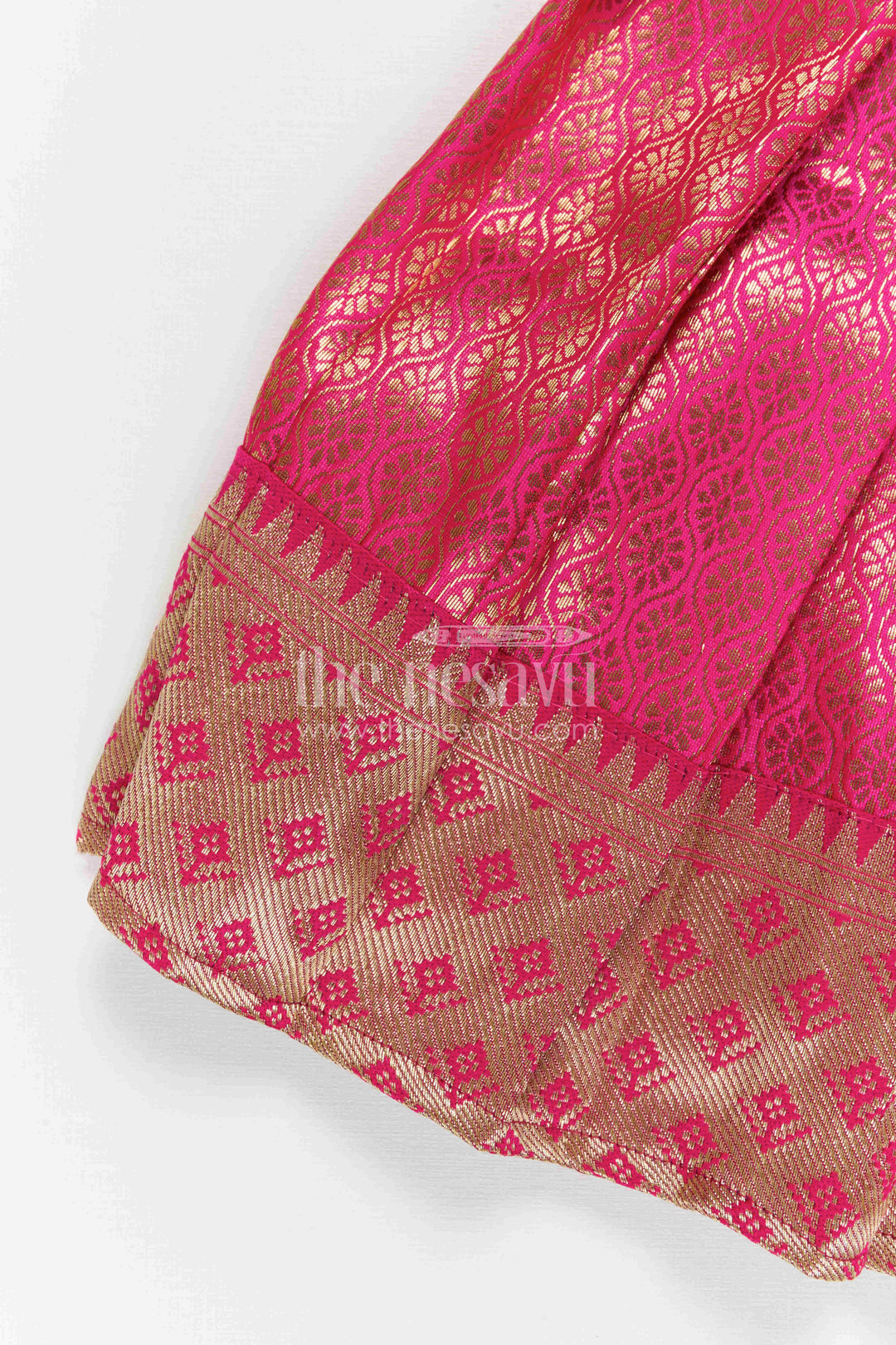 The Nesavu Tie-up Frock Baby Girl Tie up Frock for Festive Weddings and Birthday Parties Nesavu Nesavu Baby Girl Tie Up Frock With Woven Festive Skirt For Weddings And Birthday Celebrations