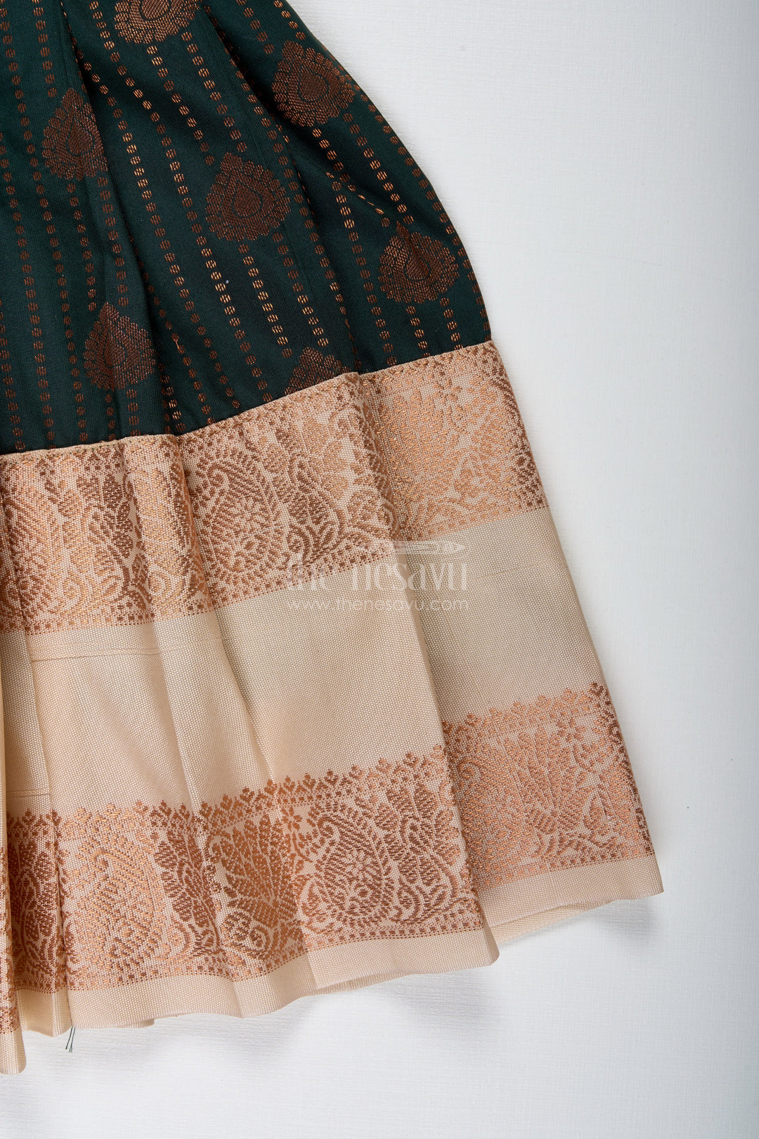 The Nesavu Tie-up Frock Baby Girl Tie-Up Frock in Silk for Birthdays and Ethnic Functions Nesavu Nesavu Baby Girl Frock In Semi Silk Ethnic Black And Peach Dress For Birthdays And Family Functions