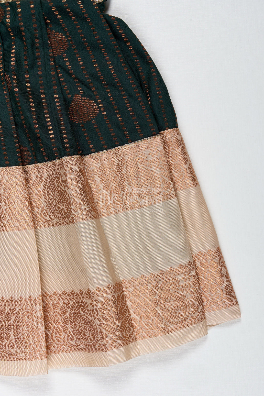 The Nesavu Tie-up Frock Baby Girl Tie-Up Frock in Silk for Birthdays and Ethnic Functions Nesavu Nesavu Baby Girl Frock In Semi Silk Ethnic Black And Peach Dress For Birthdays And Family Functions