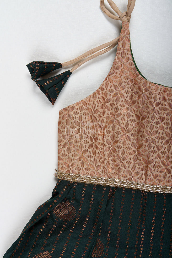 The Nesavu Tie-up Frock Baby Girl Tie-Up Frock in Silk for Birthdays and Ethnic Functions Nesavu Nesavu Baby Girl Frock In Semi Silk Ethnic Black And Peach Dress For Birthdays And Family Functions