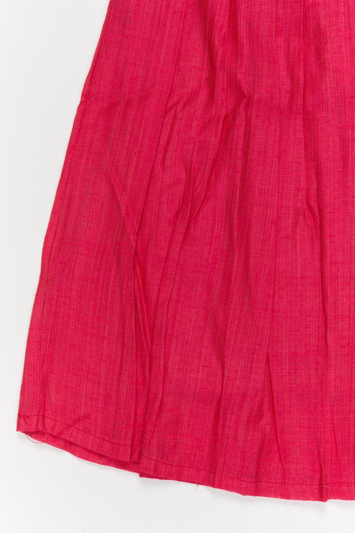 The Nesavu Girls Chanderi Frock Baby Girl Traditional Chanderi Frock with Pleated Yoke for Everyday Festive Wear Nesavu Nesavu baby girl chanderi frock with pleated yoke and lace for small functions and traditional moments