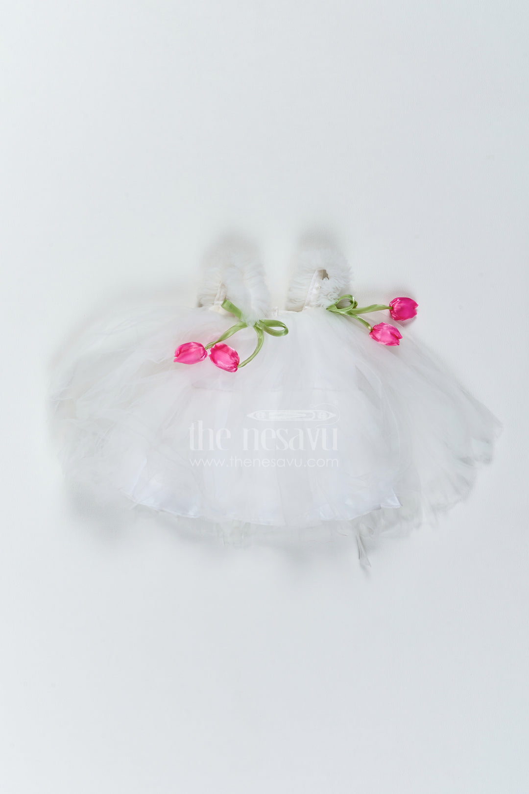 The Nesavu Girls Fancy Party Frock Baby Girl Tulip Party Frock for First Birthdays and Milestone Portraits Nesavu 12 (3M) / off white / Plain Net PF331G-12 Nesavu Baby Girl Tulip Net Frock For First Birthdays Milestone Portraits Cake Cutting And Celebrations