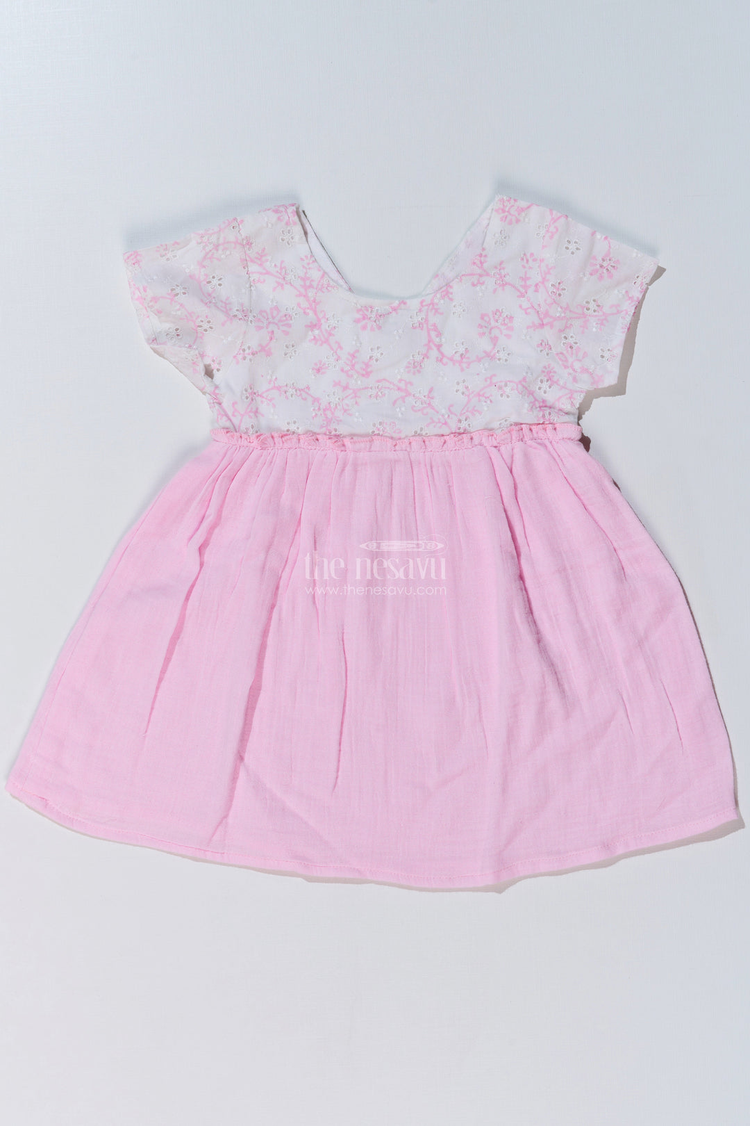 The Nesavu Baby Cotton Frocks Baby Girls Cinderella Frock with Embroidered Lace Bodice and Flowy Cotton Skirt for a Fairytale Look Nesavu Baby Girls Cinderella Frock Lace Bodice Cotton Flared Skirt a Princess Look | The Nesavu