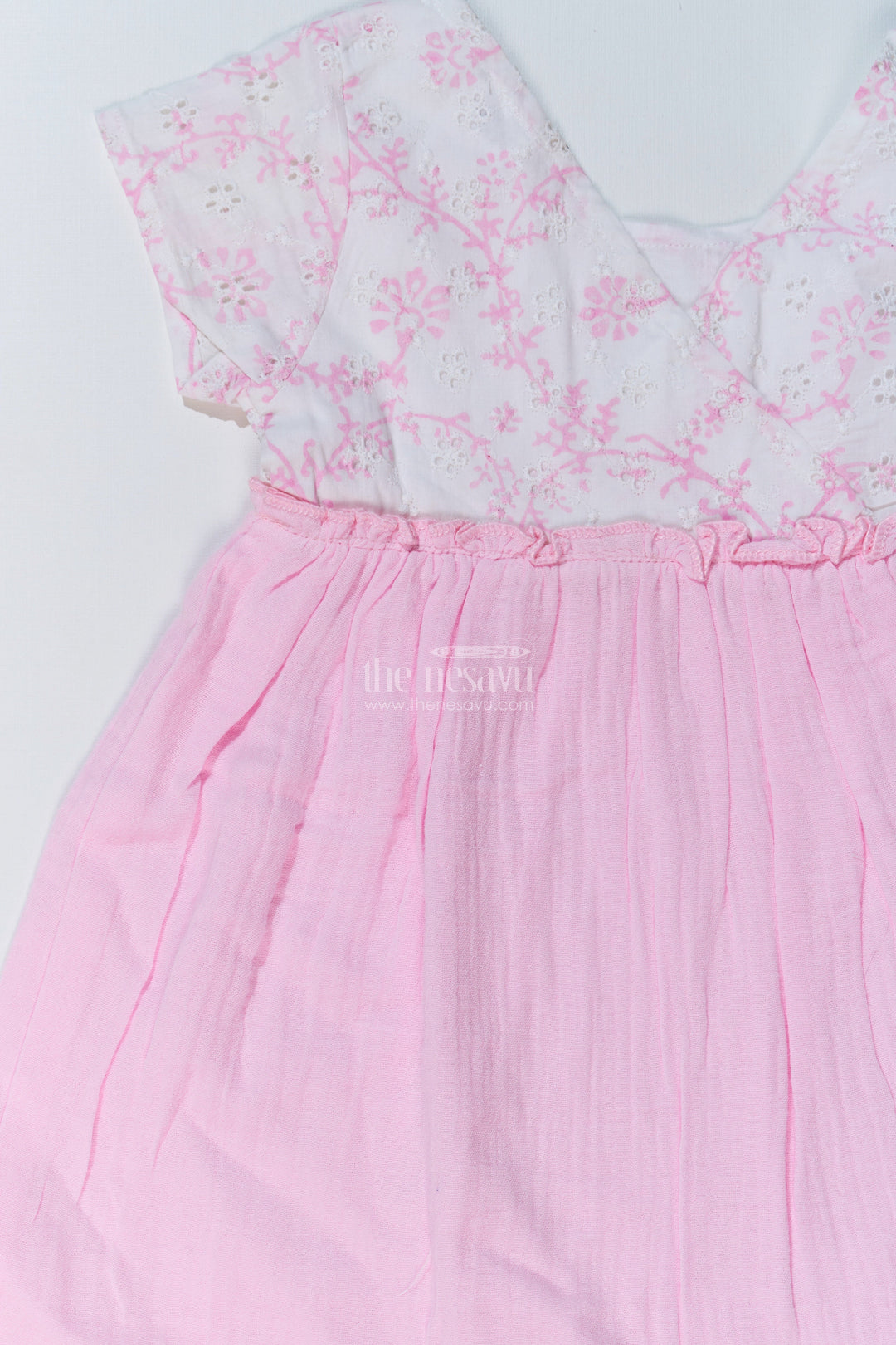 The Nesavu Baby Cotton Frocks Baby Girls Cinderella Frock with Embroidered Lace Bodice and Flowy Cotton Skirt for a Fairytale Look Nesavu Baby Girls Cinderella Frock Lace Bodice Cotton Flared Skirt a Princess Look | The Nesavu