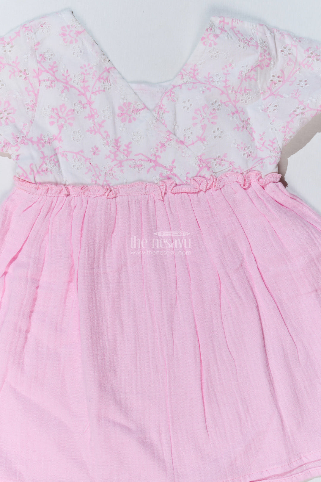 The Nesavu Baby Cotton Frocks Baby Girls Cinderella Frock with Embroidered Lace Bodice and Flowy Cotton Skirt for a Fairytale Look Nesavu Baby Girls Cinderella Frock Lace Bodice Cotton Flared Skirt a Princess Look | The Nesavu