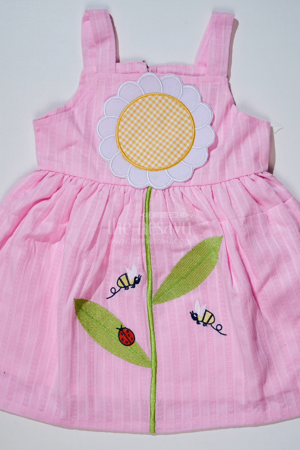 The Nesavu Baby Cotton Frocks Baby Girls Cotton Dress with Appliqué Embroidery and Floral Garden Design for Summer Wear Nesavu Nesavu Baby Girls Cotton Dress Appliqu Embroidery Floral Garden Design