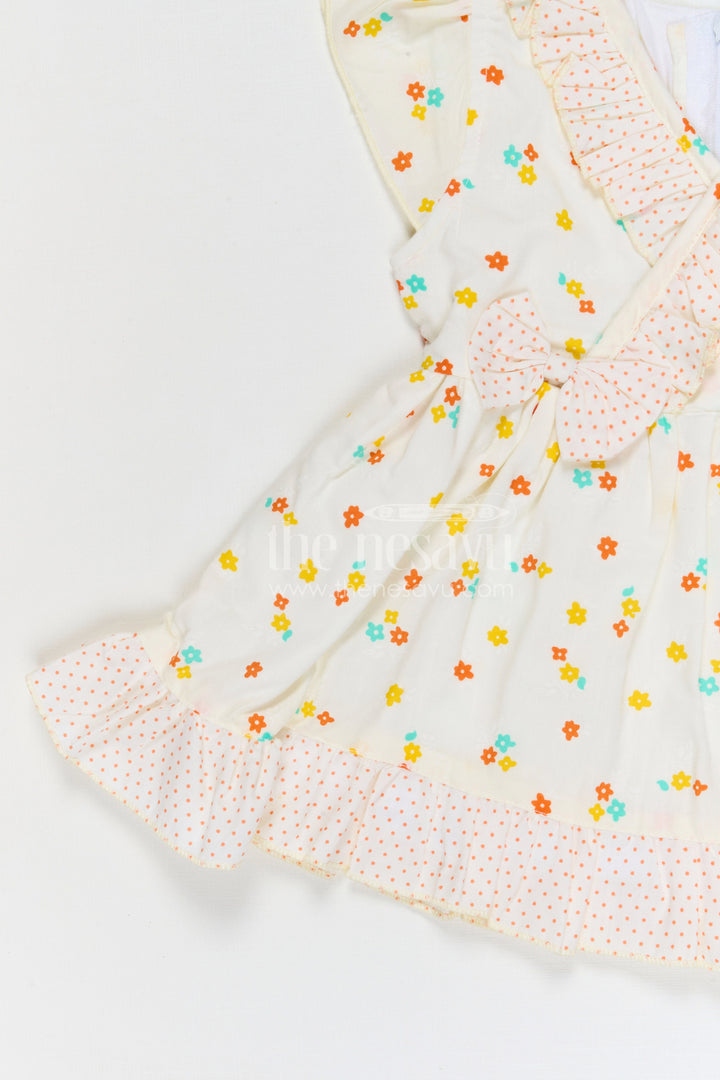The Nesavu Baby Cotton Frocks Baby Girls Cotton Printed Frock with Colorful Floral Pattern Nesavu Nesavu baby girls cotton floral printed frock for summer outings and casual wear