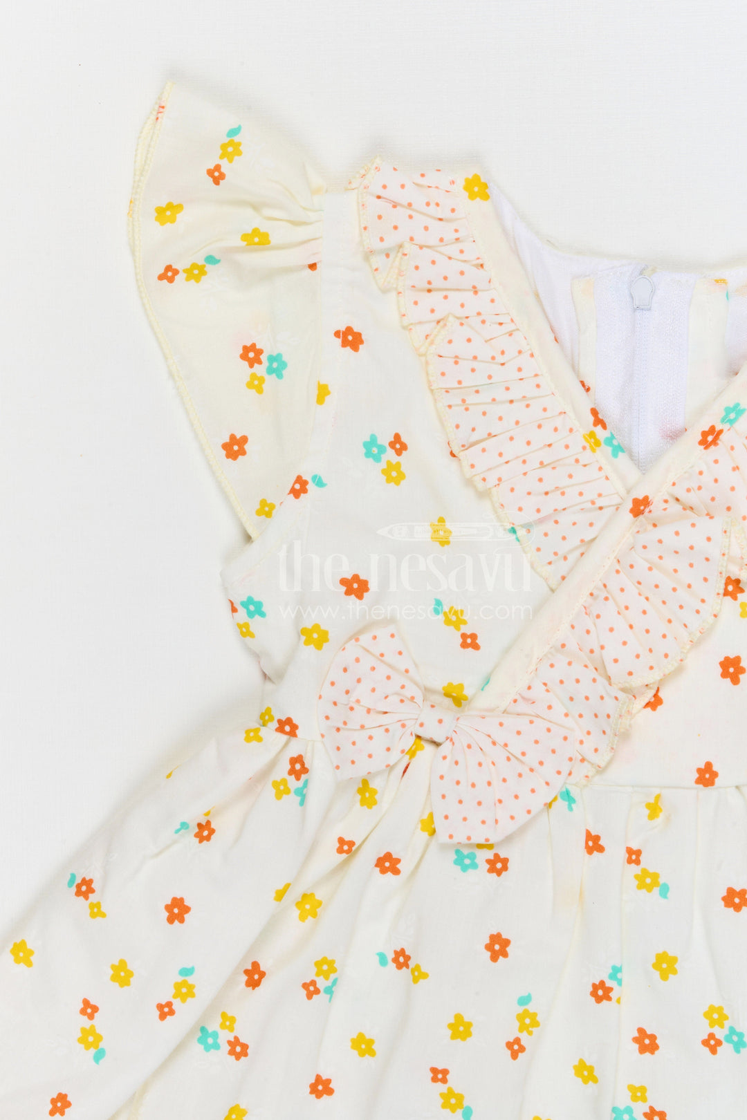 The Nesavu Baby Cotton Frocks Baby Girls Cotton Printed Frock with Colorful Floral Pattern Nesavu Nesavu baby girls cotton floral printed frock for summer outings and casual wear