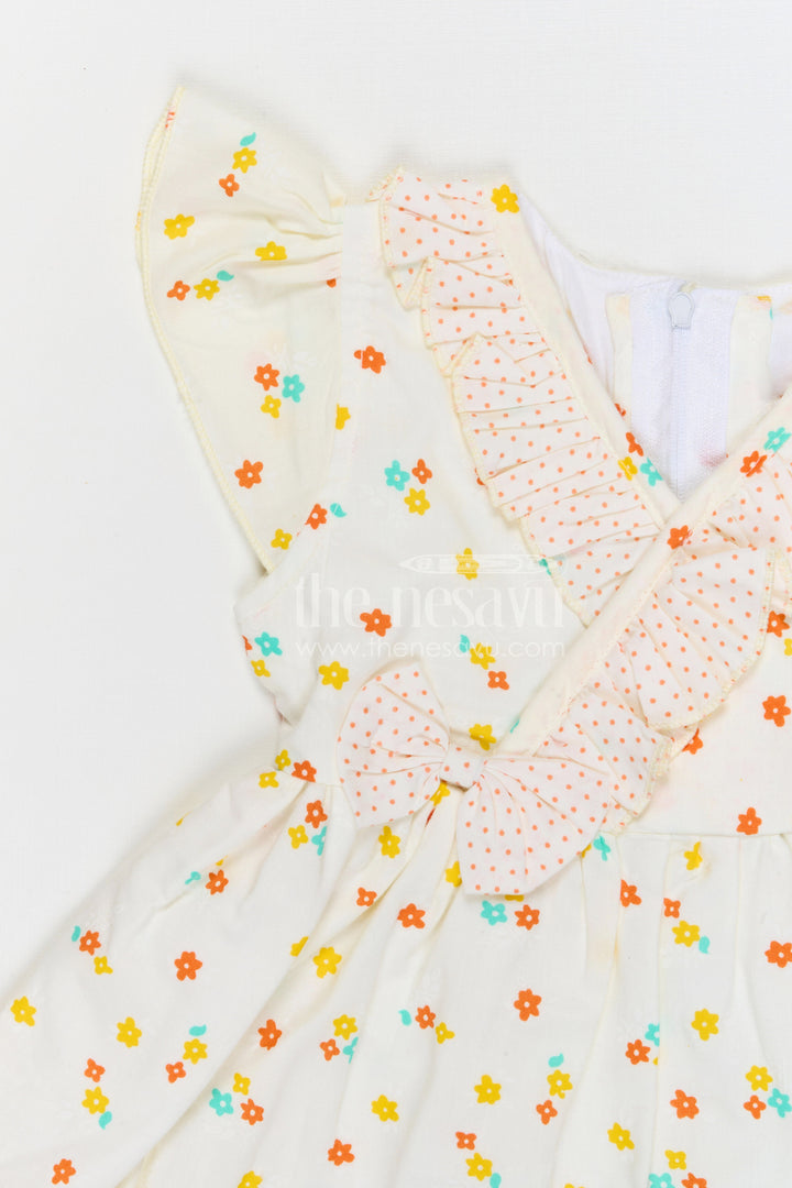 The Nesavu Baby Cotton Frocks Baby Girls Cotton Printed Frock with Colorful Floral Pattern Nesavu Nesavu baby girls cotton floral printed frock for summer outings and casual wear