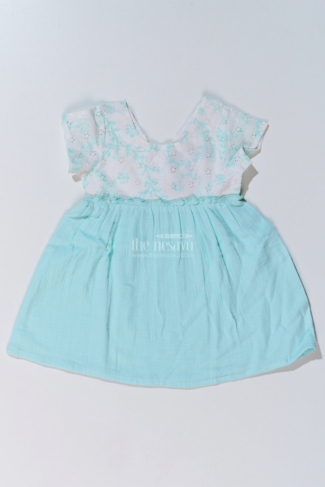 The Nesavu Baby Cotton Frocks Baby Girls Cut Frock with Embroidered Lace Bodice and Flowy Cotton Skirt for a Graceful Look Nesavu Baby Girls Cut Frock Embroidered Lace Bodice Cotton Skirt a Chic Look | The Nesavu