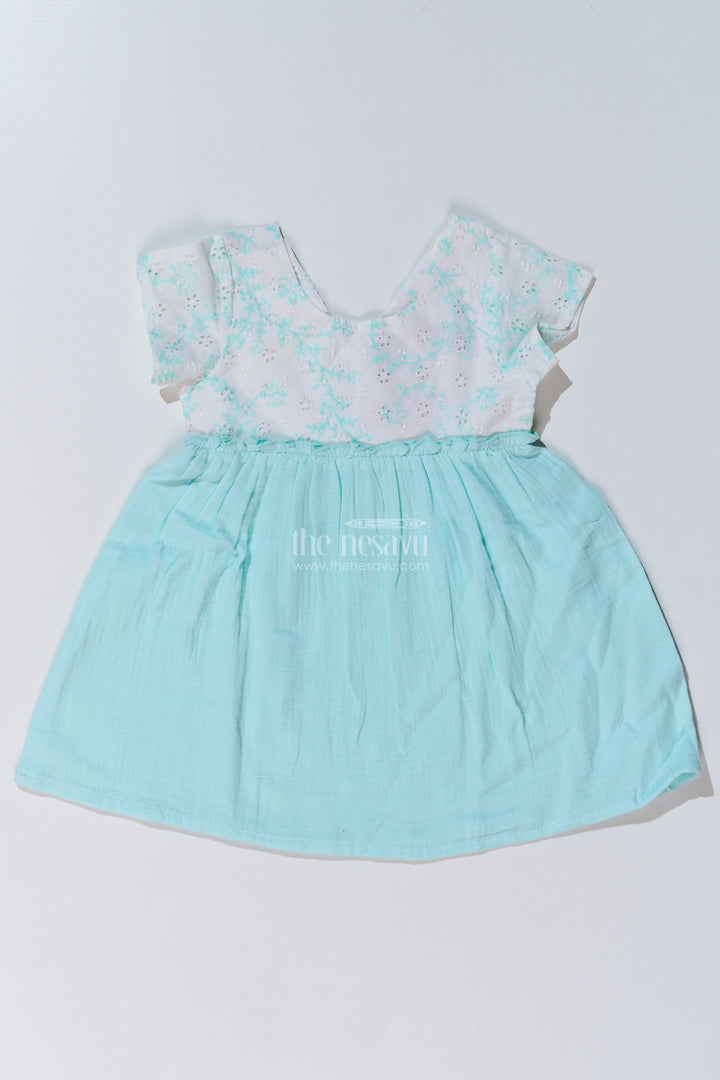 The Nesavu Baby Cotton Frocks Baby Girls Cut Frock with Embroidered Lace Bodice and Flowy Cotton Skirt for a Graceful Look Nesavu Baby Girls Cut Frock Embroidered Lace Bodice Cotton Skirt a Chic Look | The Nesavu
