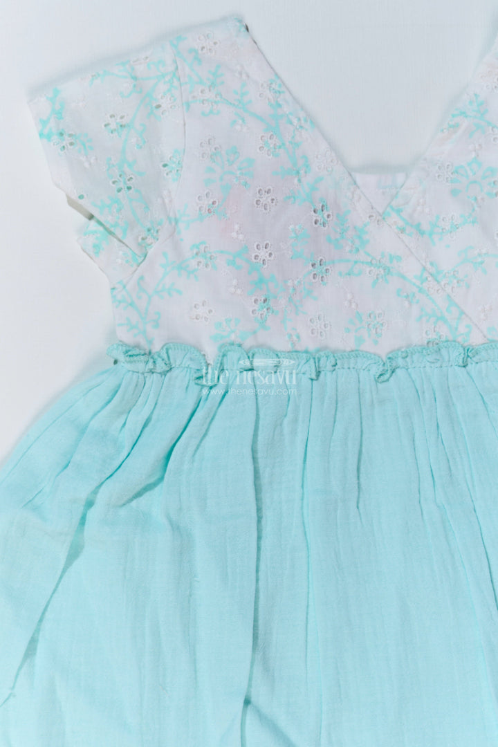 The Nesavu Baby Cotton Frocks Baby Girls Cut Frock with Embroidered Lace Bodice and Flowy Cotton Skirt for a Graceful Look Nesavu Baby Girls Cut Frock Embroidered Lace Bodice Cotton Skirt a Chic Look | The Nesavu