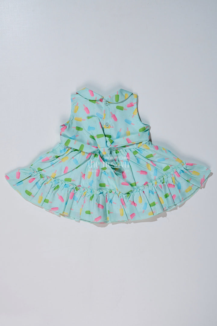The Nesavu Baby Cotton Frocks Baby Girls Floral Print Short Frock with Ice Cream Motifs and Ruffled Hem for Everyday Style Nesavu Nesavu Baby Girls Floral Print Short Frock Ice Cream Motifs Ruffled Hem