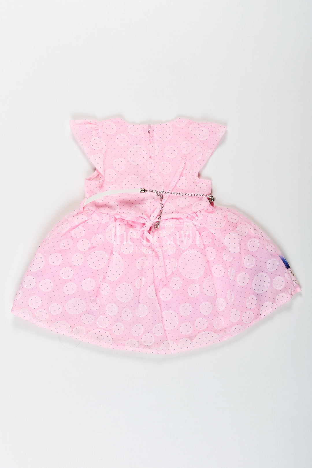 The Nesavu Baby Cotton Frocks Baby Girls Floral Short Frock in Pink Cotton Blend with Digital Print and Matching Accessories Nesavu Baby Girls Floral Short Frock Pink Cotton Blend Digital Print Matching Band | The Nesavu