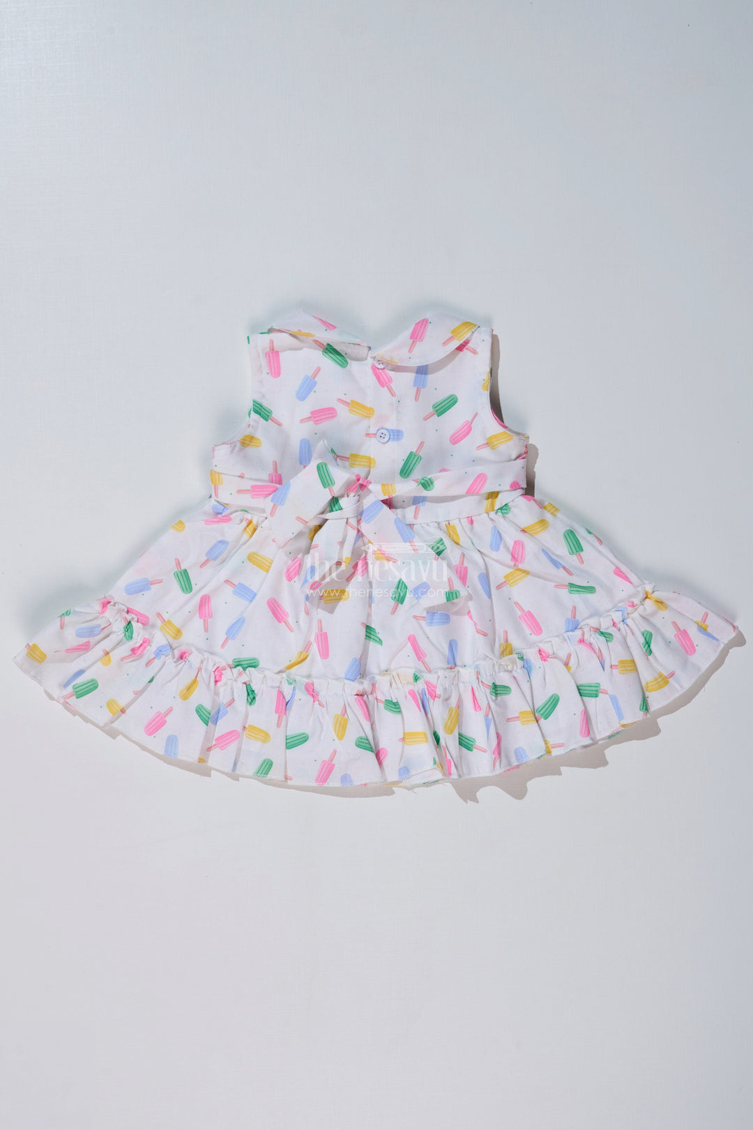 The Nesavu Baby Cotton Frocks Baby Girls Floral Summer Frock with Ice Cream Print and Soft Cotton Blend Fabric for a Breezy Look Nesavu Baby Girls Floral Summer Frock Ice Cream Print Cotton Blend Fabric | The Nesavu