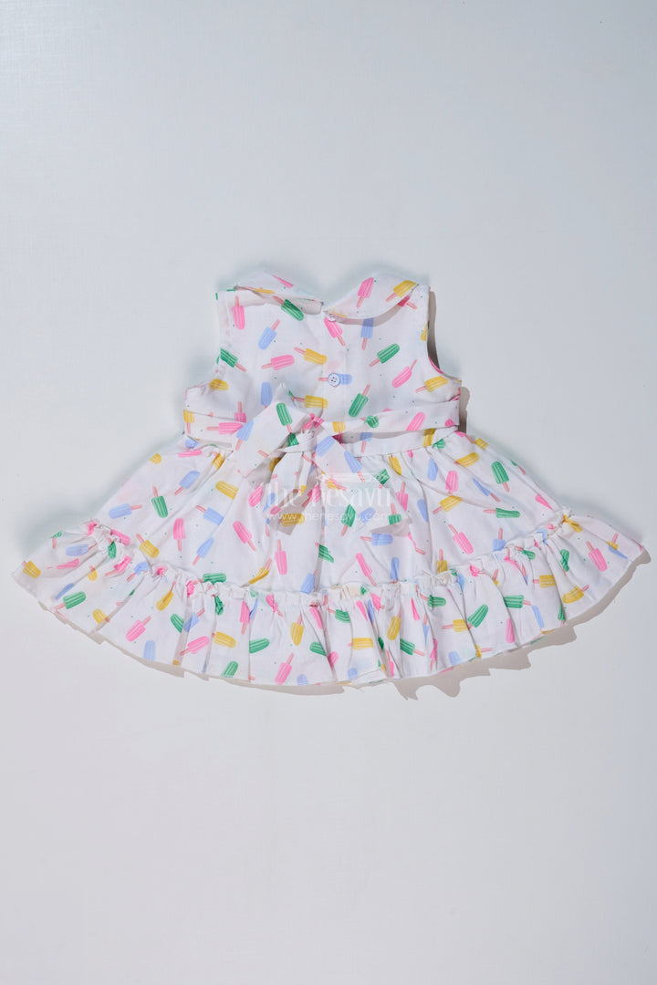 The Nesavu Baby Cotton Frocks Baby Girls Floral Summer Frock with Ice Cream Print and Soft Cotton Blend Fabric for a Breezy Look Nesavu Baby Girls Floral Summer Frock Ice Cream Print Cotton Blend Fabric | The Nesavu