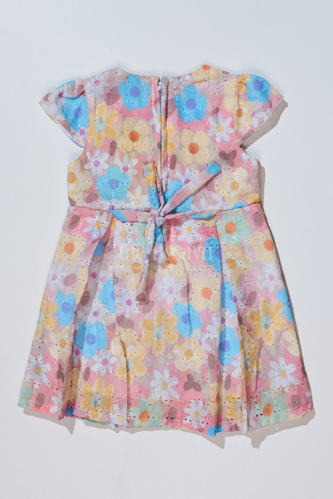 The Nesavu Baby Cotton Frocks Baby Girls Flower Print Frock in Chikankari Cotton with Digital Prints and Lace Details Nesavu Baby Girls Flower Print Frock Chikankari Cotton Digital Prints Lace Details | The Nesavu