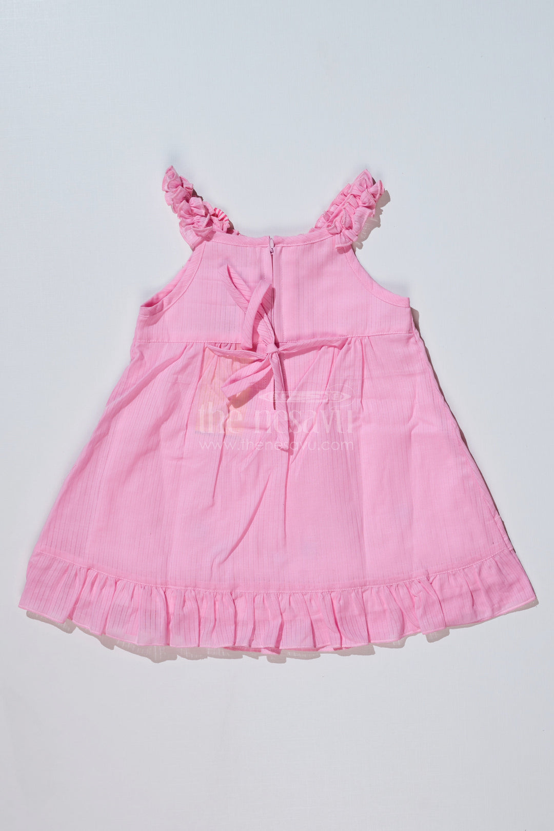 The Nesavu Baby Cotton Frocks Baby Girls Frock for Birthday in Cotton with Embroidered Floral Details and Ruffled Straps Nesavu Baby Girls Frock Birthday Cotton Embroidered Floral Details Ruffled Straps | The Nesavu