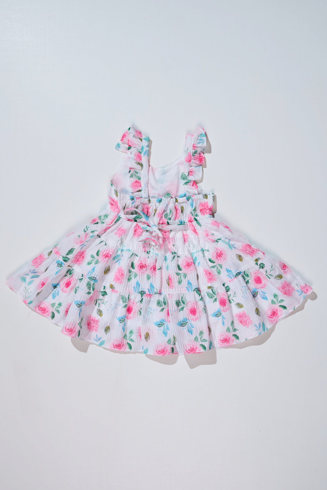 The Nesavu Baby Fancy Frock Baby Girls Frock for Birthday Party in Blended Silk Popcorn Fabric with Floral Print and Satin Bow Nesavu Baby Girls Frock Birthday Party Blended Silk Popcorn Fabric Floral Print | The Nesavu