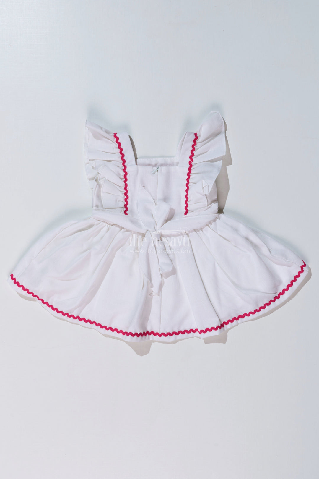 The Nesavu Baby Cotton Frocks Baby Girls Frock Suit White with Embroidered Bodice and Flowy Rayon Skirt for a Classic Look Nesavu Baby Girls Frock Suit White Embroidered Bodice Flowy Rayon Skirt | The Nesavu