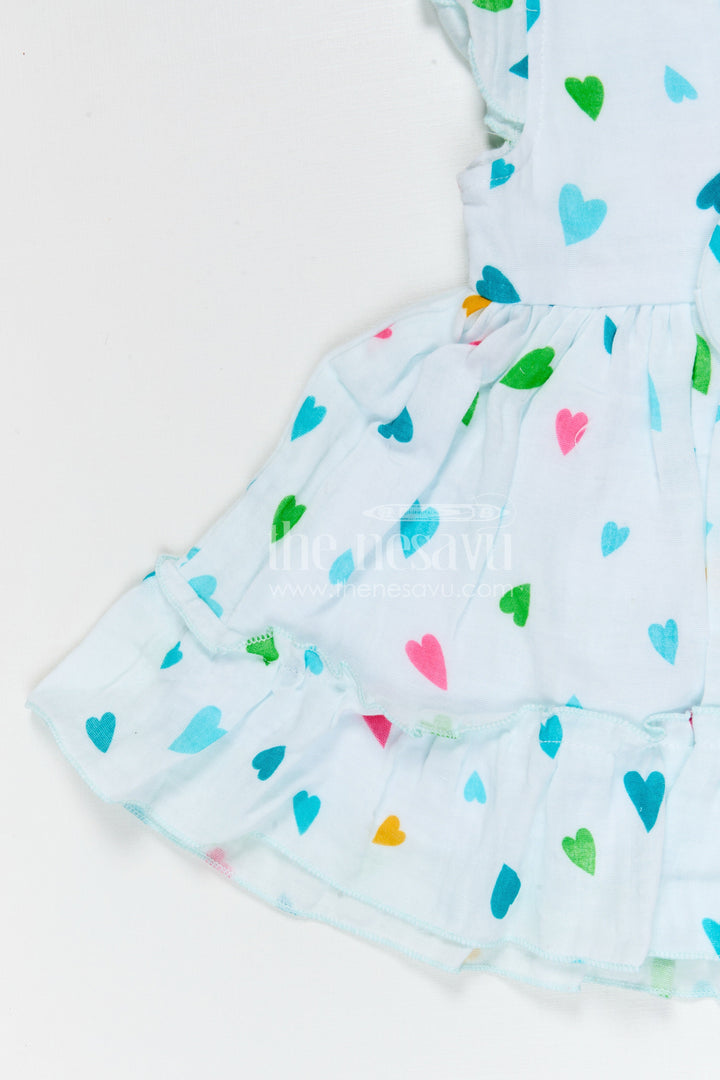 The Nesavu Baby Cotton Frocks Baby Girls Muslin Cotton Floral Printed Frock with Bow Detail Nesavu Nesavu baby girls muslin cotton floral printed frock with bow for summer baby wear