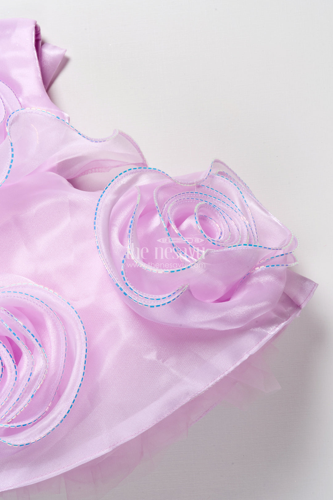 The Nesavu Girls Fancy Party Frock Baby Girls Organza Frock for Birthdays and Party Occasions Nesavu Nesavu baby girls organza party frock floral detailing birthdays