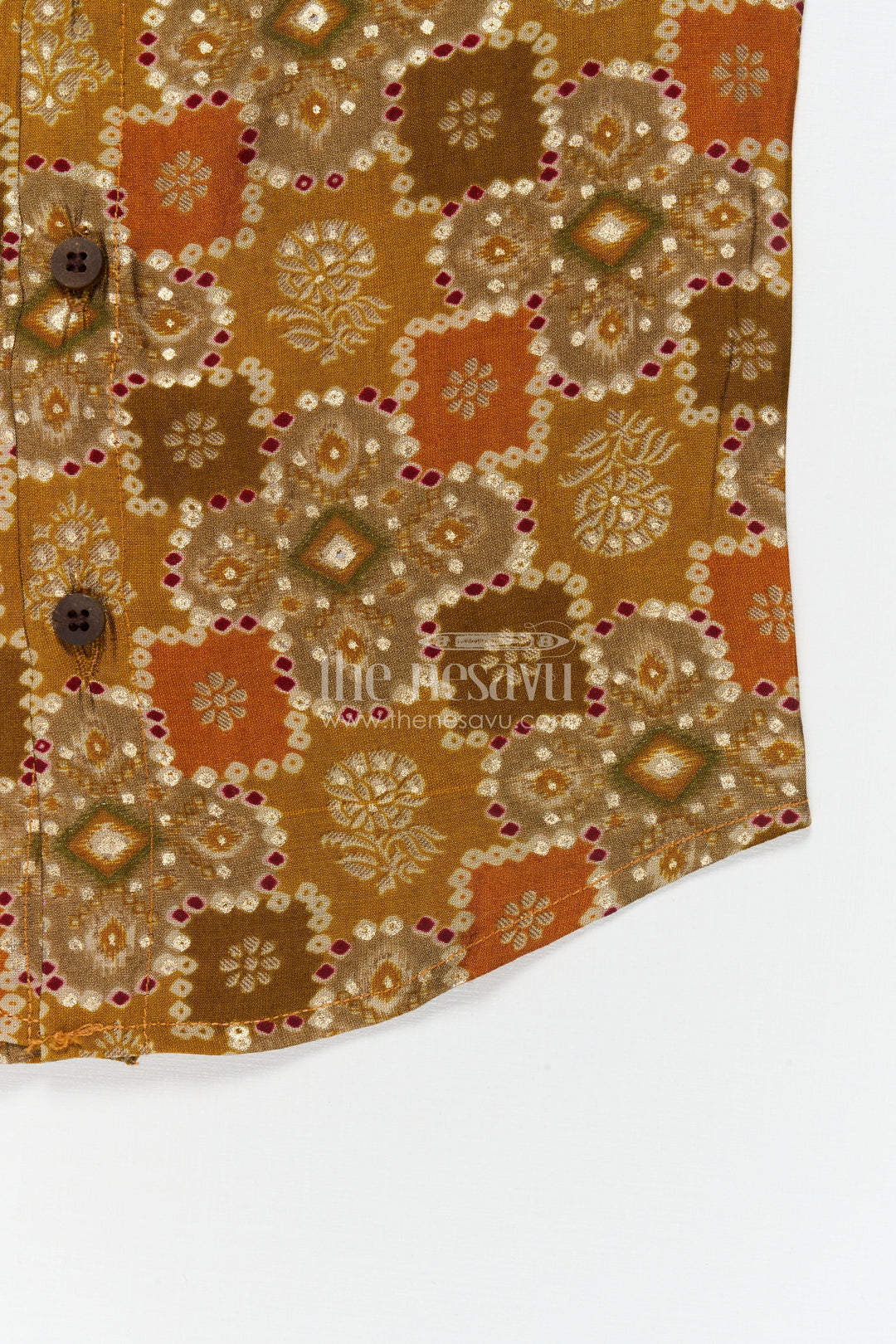 The Nesavu Baby Jablas Baby Jabla for Relaxed Home Wear and All-day Comfort Nesavu 10 (NB) / Yellow / Viscose Silk IF039B-10 Nesavu sleeveless baby jabla in modal silk with ethnic block print – ideal for home and summer wear