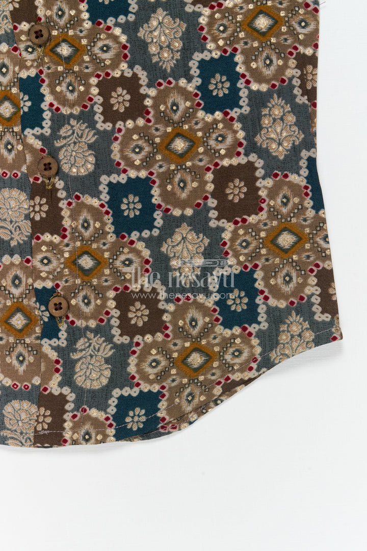 The Nesavu Baby Jablas Baby Jabla Top for Breezy Summer Comfort and Daily Dressing Nesavu 10 (NB) / Green / Viscose Silk IF039A-10 Nesavu baby jabla in soft modal silk with ethnic prints – perfect for summer and everyday wear