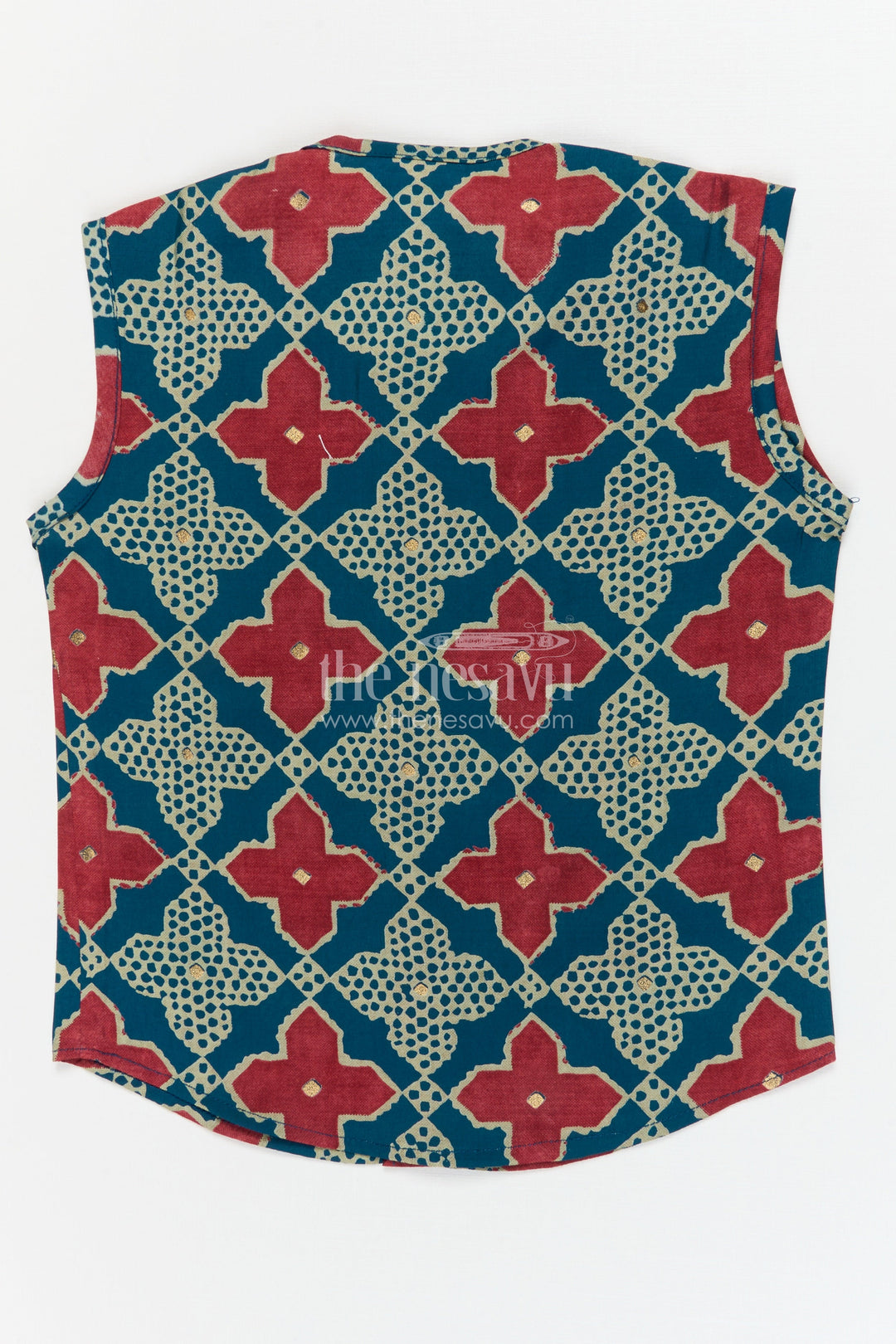 The Nesavu Baby Jablas Baby Jabla Top for Relaxed Dressing and Everyday Comfort Nesavu 10 (NB) / Green / Viscose Silk IF038B-10 Nesavu modal silk baby jabla with button front and breathable sleeveless fit – ideal for daily wear