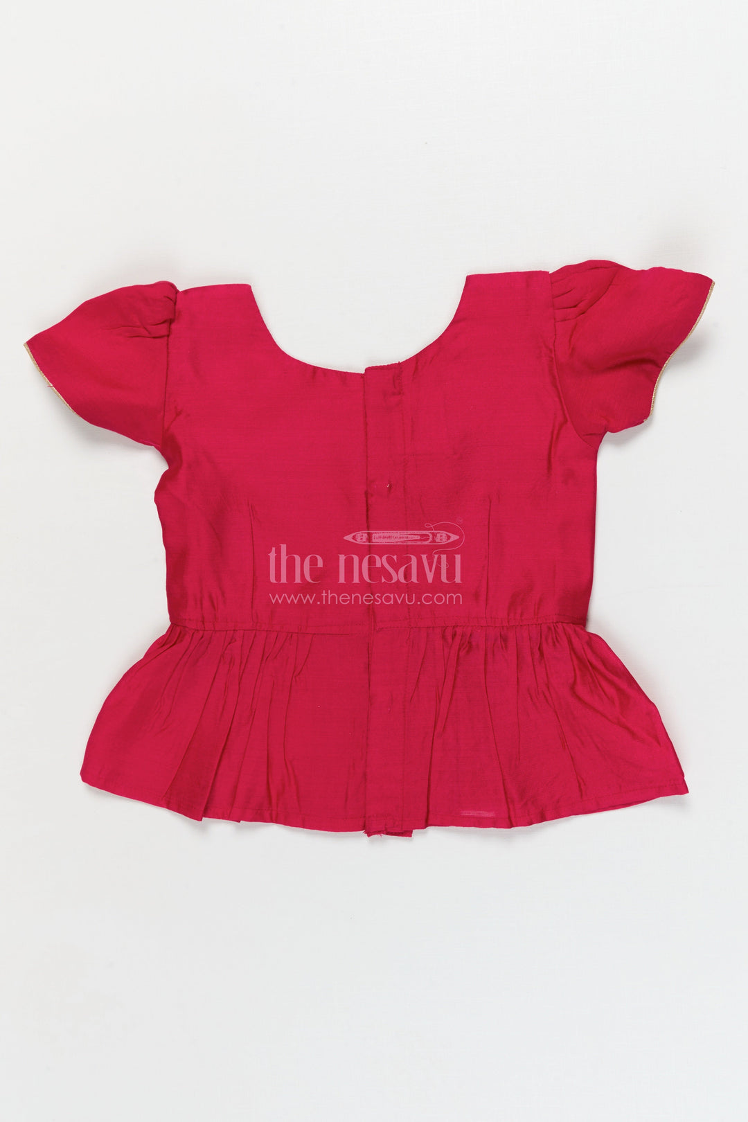 The Nesavu Pattu Pavadai Baby Pattu Pavadai for Birthday Parties and Photo Sessions Nesavu Nesavu baby girl pattu pavadai with floral skirt for birthdays and festive photoshoots
