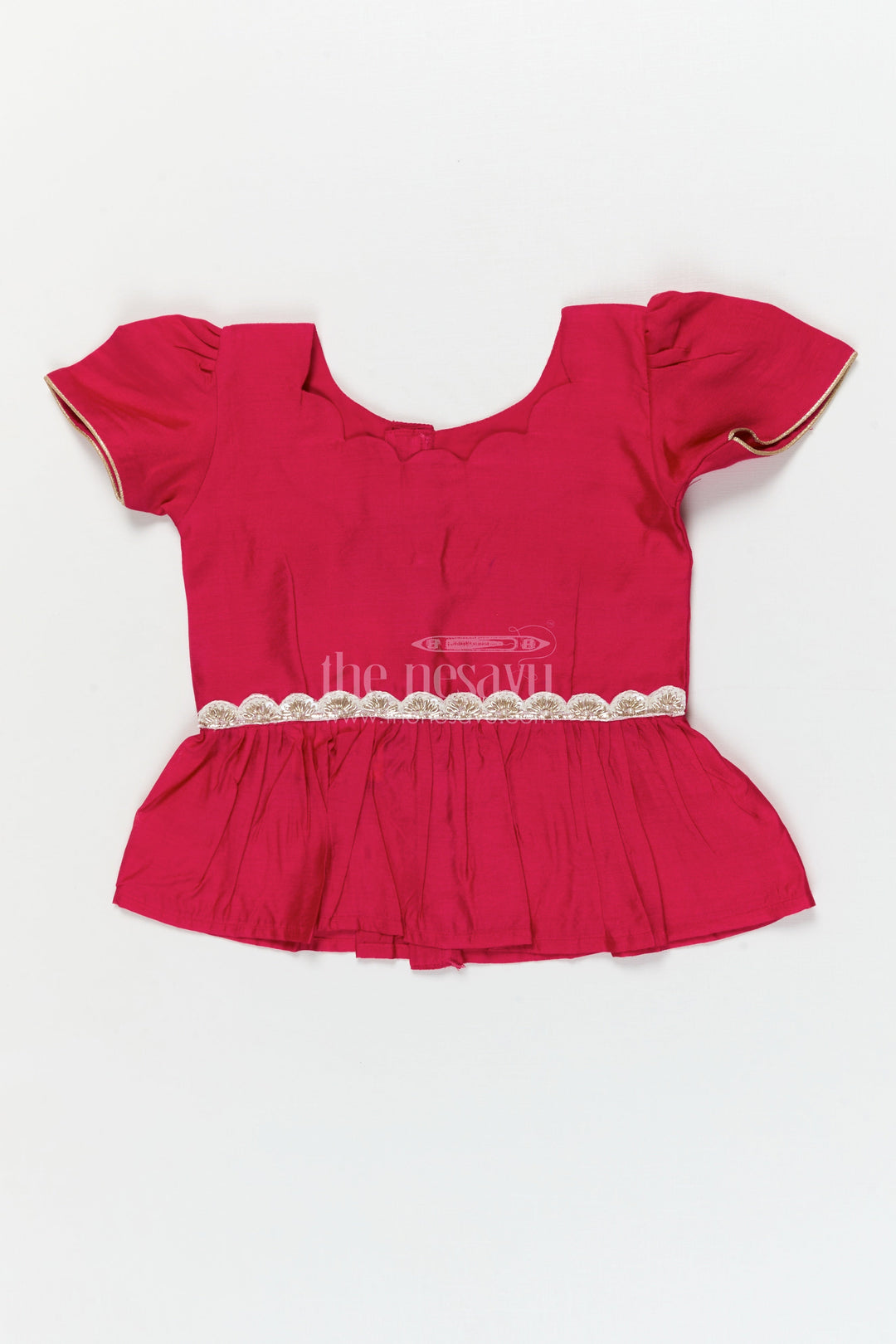 The Nesavu Pattu Pavadai Baby Pattu Pavadai for Birthday Parties and Photo Sessions Nesavu Nesavu baby girl pattu pavadai with floral skirt for birthdays and festive photoshoots