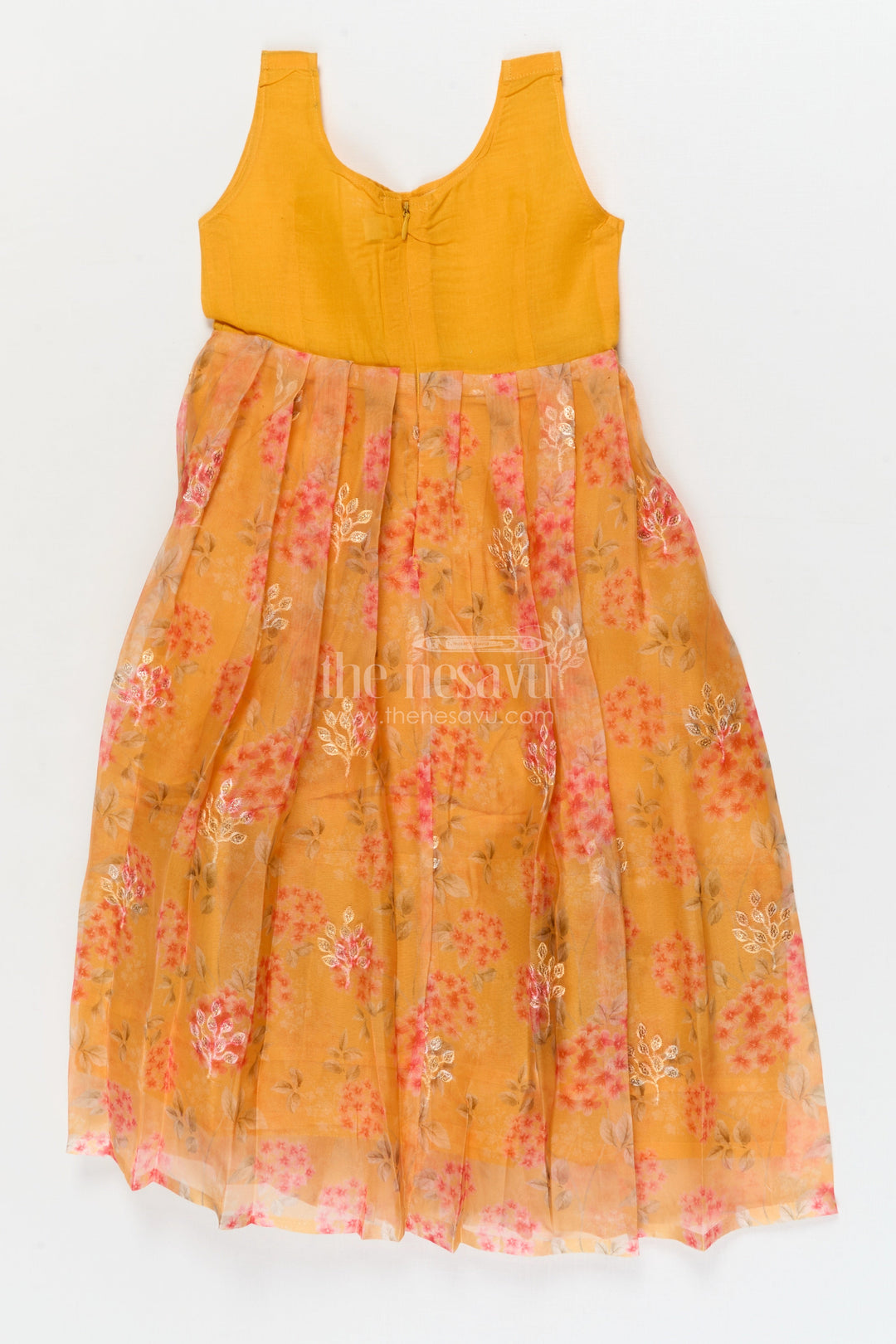 The Nesavu Pattu Pavadai Baby Pattu Pavadai with Floral Skirt for Birthdays and Outdoor Events Nesavu Nesavu floral pattu pavadai for baby girls with raw silk blouse – perfect for birthdays and summer events
