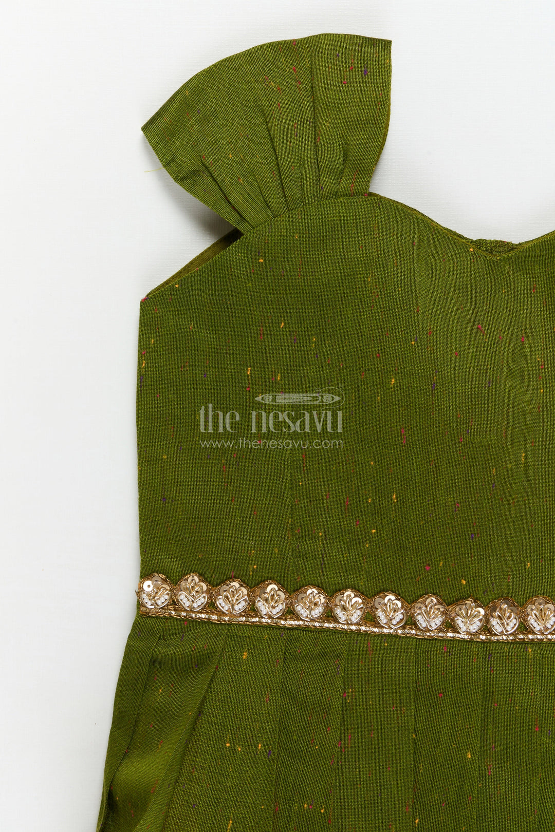 The Nesavu Pattu Pavadai Baby Pattu Pavadai with Floral Skirt for Birthdays and Outdoor Events Nesavu Nesavu floral pattu pavadai for baby girls with raw silk blouse – perfect for birthdays and summer events