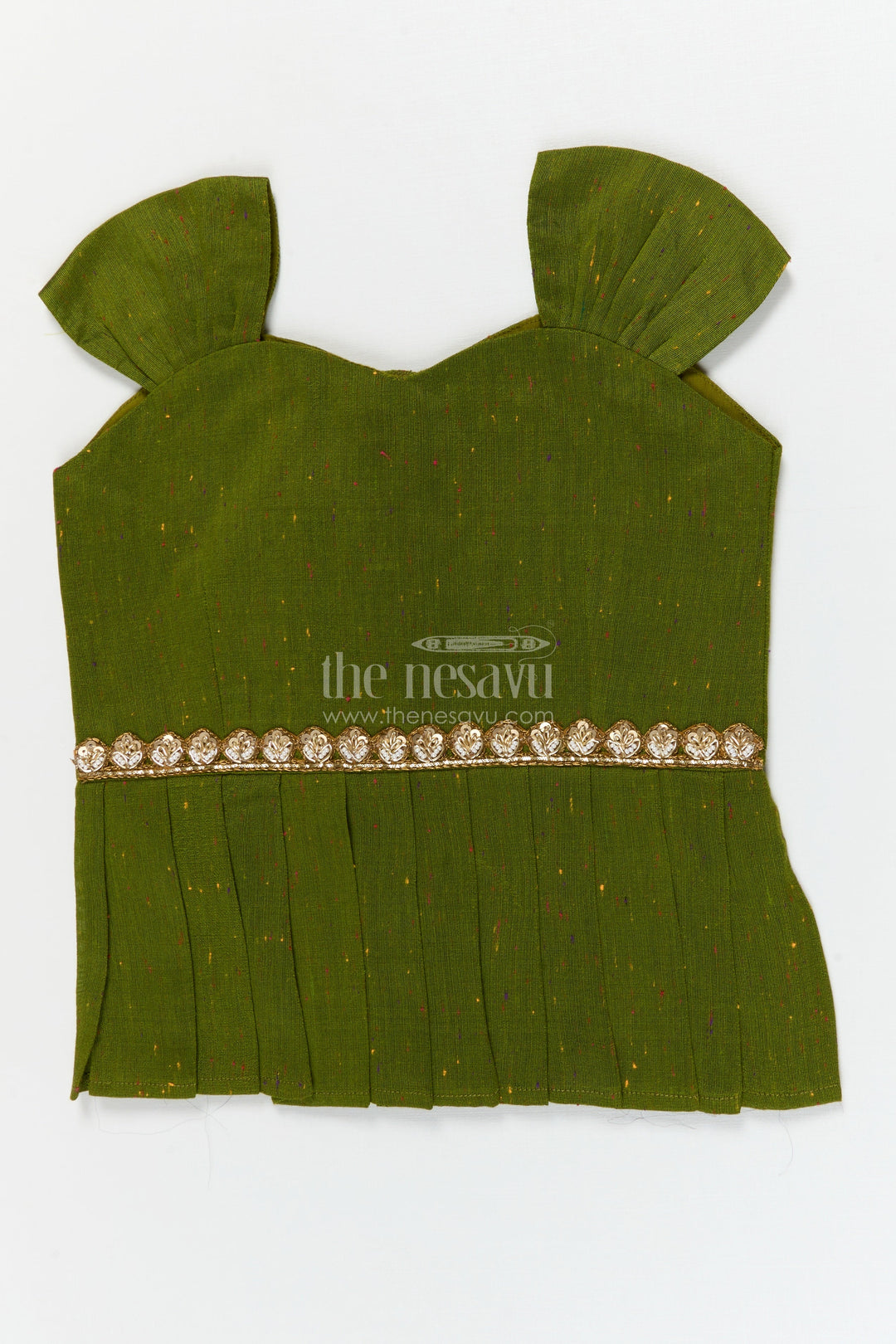 The Nesavu Pattu Pavadai Baby Pattu Pavadai with Floral Skirt for Birthdays and Outdoor Events Nesavu Nesavu floral pattu pavadai for baby girls with raw silk blouse – perfect for birthdays and summer events