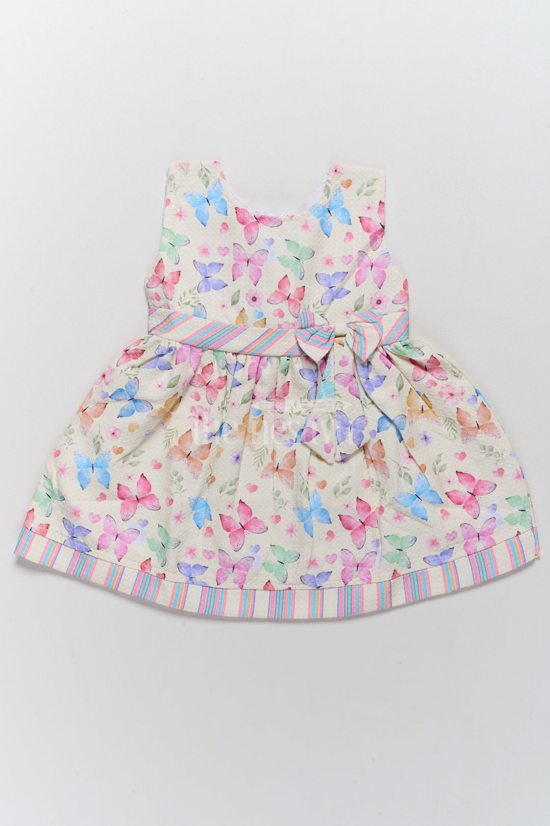 The Nesavu Baby Fancy Frock Baby Polysilk Chanderi Cotton Frock with Vibrant Butterfly Prints Nesavu Nesavu Baby Polysilk Chanderi Cotton Frock Vibrant Butterfly Prints