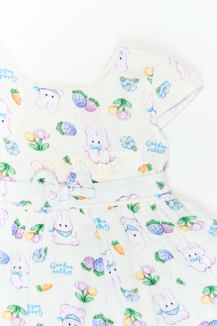 The Nesavu Baby Cotton Frocks Baby Printed Frock for Garden Playdates Nesavu Nesavu Baby Printed Frock For Garden Playdates With Muslin Cotton Comfort And Bunny Print