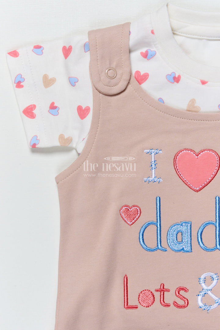 The Nesavu Baby Casual Sets Baby Romper Set with Embroidered Message for Casual Everyday Cuteness Nesavu Nesavu baby romper embroidered daddy quote  cute comfy outfit everyday bonding moments