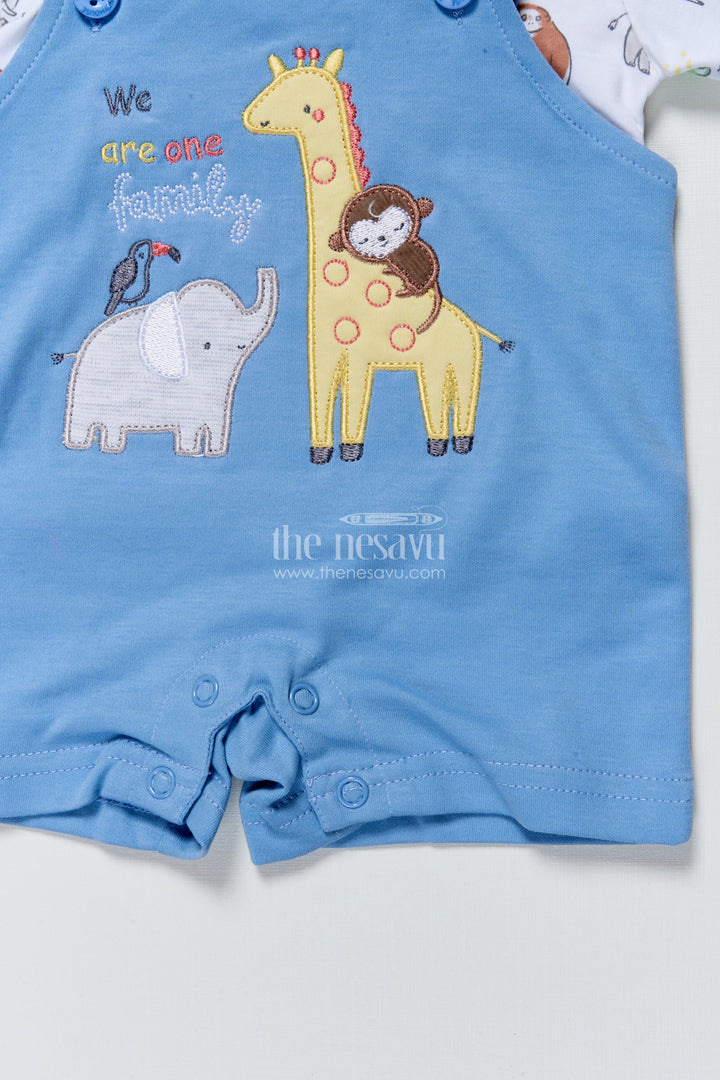 The Nesavu Baby Casual Sets Baby Romper with Animal Patch Embellishment for Fun Everyday Wear Nesavu Nesavu baby cotton romper animal patches print  perfect casual comfort everyday fun