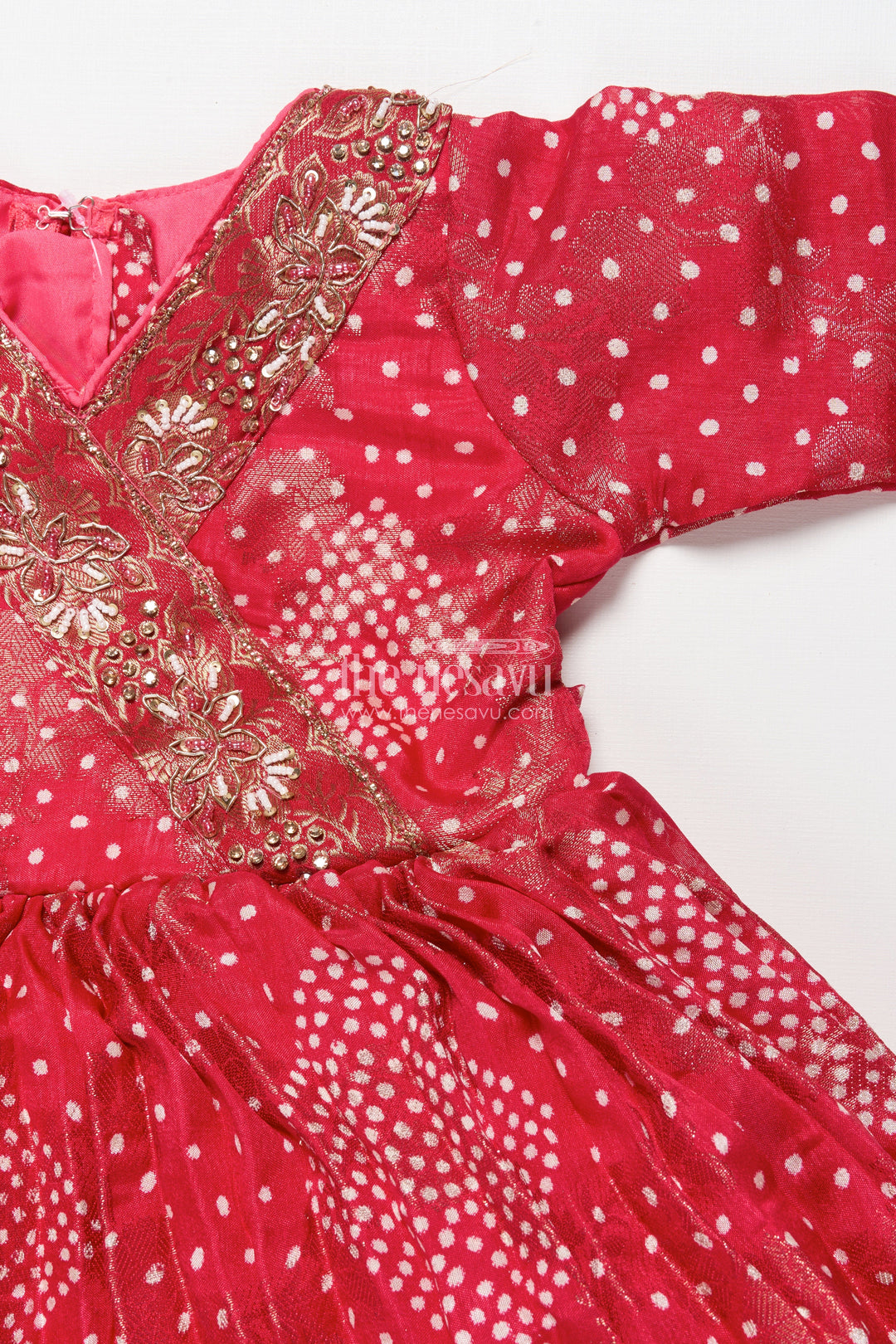 The Nesavu Silk Frock Baby Silk Frock with Jacquard Weave for Traditional Celebrations Nesavu Nesavu baby silk frock jacquard weave weddings cultural celebrations