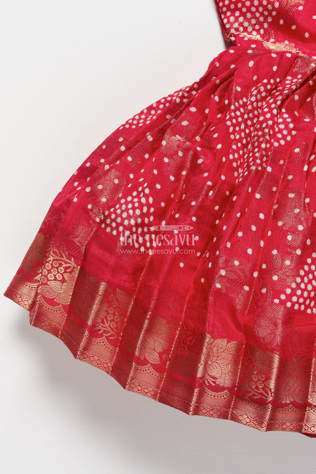 The Nesavu Silk Frock Baby Silk Frock with Jacquard Weave for Traditional Celebrations Nesavu Nesavu baby silk frock jacquard weave weddings cultural celebrations